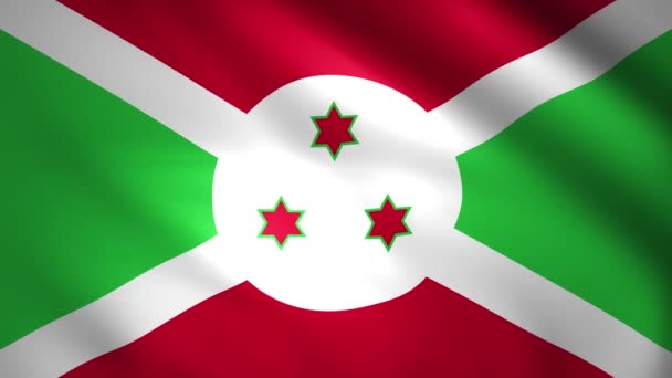 Bandera de Burundi moviéndose en el viento — Vídeo de stock