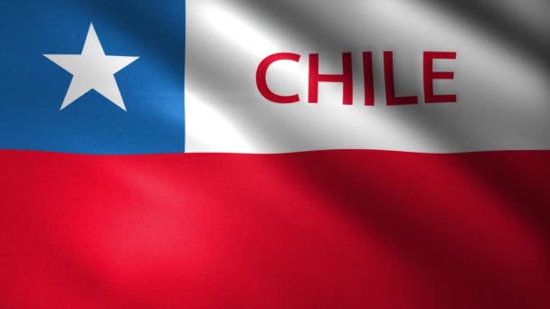 Bandera de Chile con el nombre del país — Vídeos de Stock