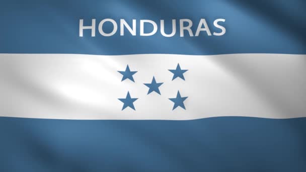 Flag of Honduras with the name of the country — Stock Video