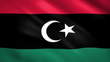 Libya bayrağı rüzgarda dalgalanıyor