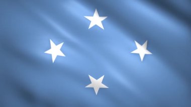 Rüzgarda dalgalanan mikronezya bayrağı