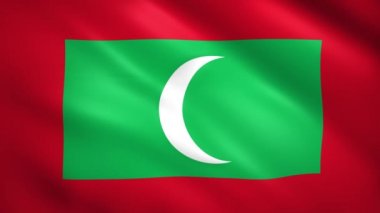 Maldivler bayrağı rüzgarda dalgalanıyor
