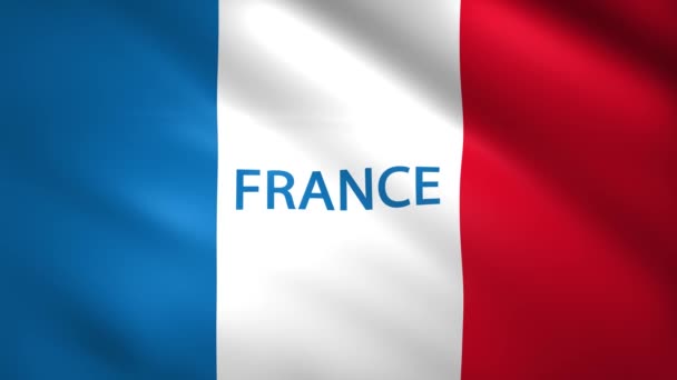 France flag with the name of the country — Stock Video