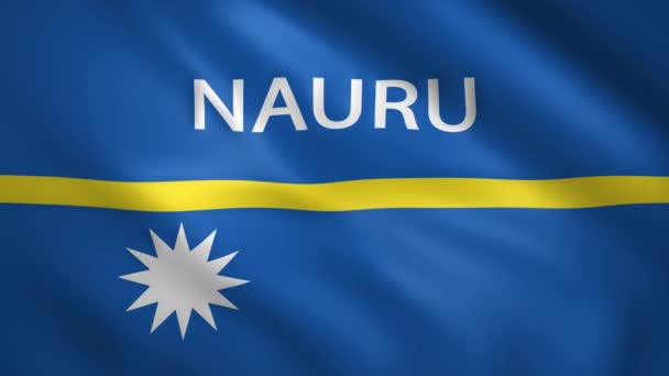 Flagge von Nauru mit dem Namen des Landes — Stockvideo