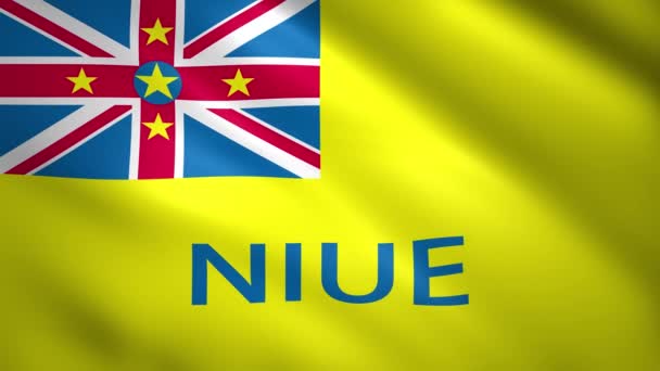 Niue vlag beweegt iets in de wind — Stockvideo
