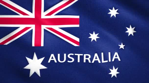 Bandera de Australia se mueve ligeramente en el viento — Vídeos de Stock