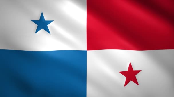 Drapeau de Panama se déplace légèrement dans le vent — Video