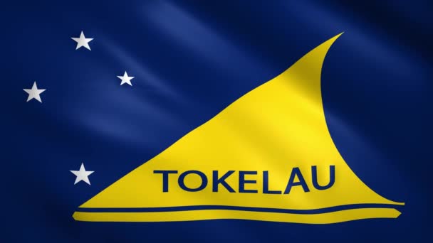 Tokelau-Flagge mit dem Namen des Landes — Stockvideo