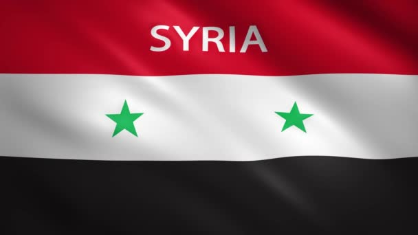 Σημαία Συρίας με το όνομα της χώρας — Αρχείο Βίντεο