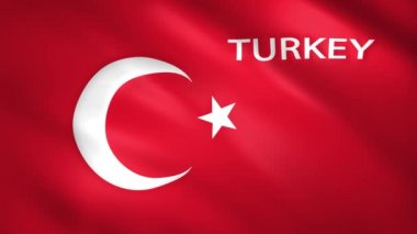 Ülkenin adı yazılı Türkiye bayrağı