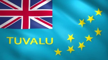 Ülkenin ismine sahip Tuvalu bayrağı