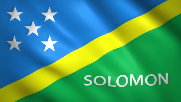 Isole Salomone bandiera con il nome del paese — Video Stock