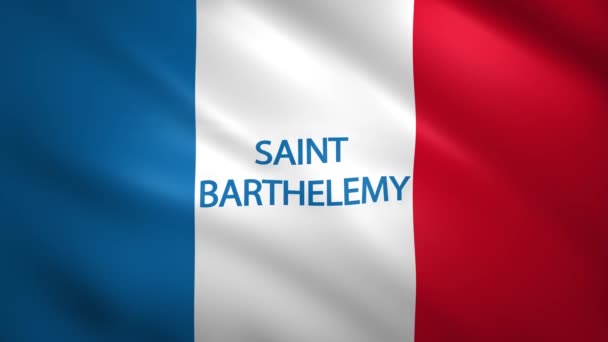 Saint-Barthelemy flag with the name of the country — Stock Video