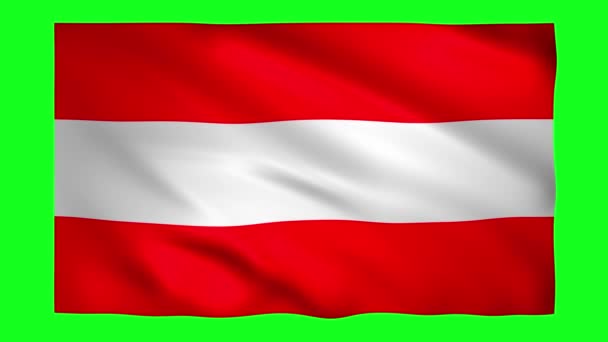 Bandiera Austria sullo schermo verde per il tasto chroma — Video Stock