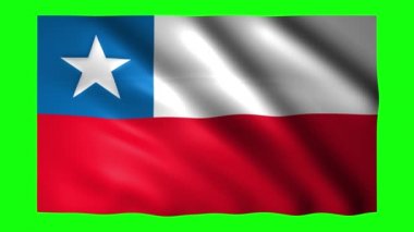 Krom anahtarı için yeşil ekranda Şili bayrağı