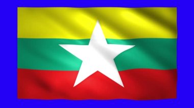 Krom anahtarı için mavi ekranda Burma bayrağı