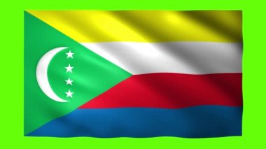 Krom anahtar için yeşil ekranda Komoros bayrağı