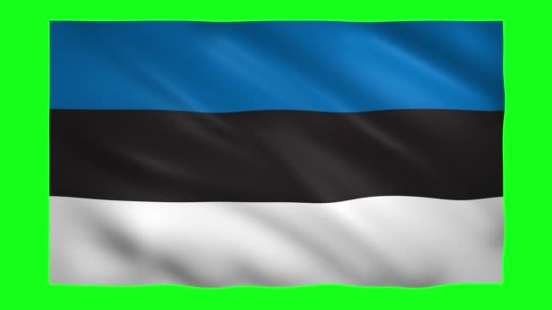 Drapeau Estonie sur écran vert pour clé chromatique 