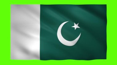 Krom anahtar için Pakistan bayrağı yeşil ekranda