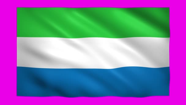 Sierra Leone vlag op groen scherm voor chroma sleutel — Stockvideo