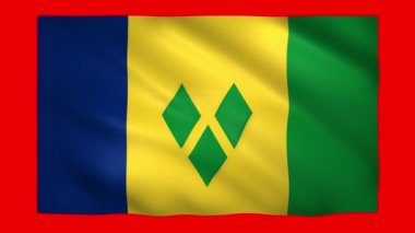 Krom anahtar için yeşil ekranda Saint Vincent ve Grenadines bayrağı