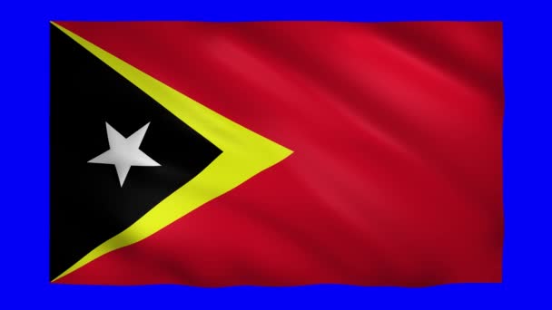 Тимор Лешти флаг на зеленом экране для хрома ключ — стоковое видео