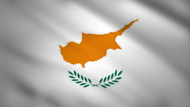 Κυπριακή σημαία κινείται στον άνεμο — Αρχείο Βίντεο
