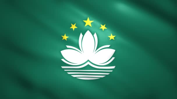 Bandera de Macao se mueve en el viento — Vídeos de Stock