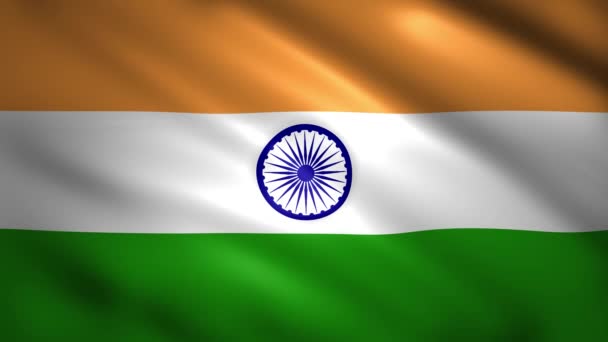 India vlag beweegt in de wind — Stockvideo