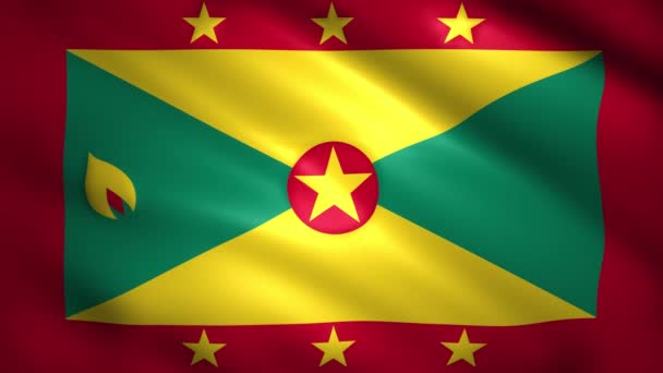 Grenada flagga rör sig i vinden — Stockvideo