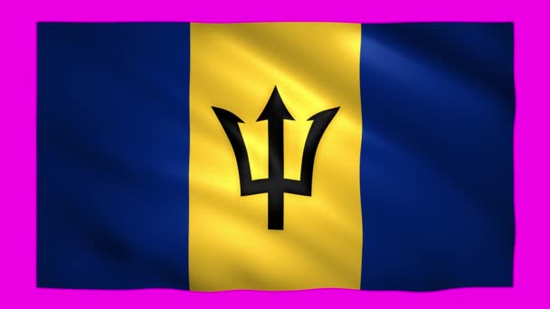 Bandera de Barbados en pantalla verde para croma key — Vídeos de Stock