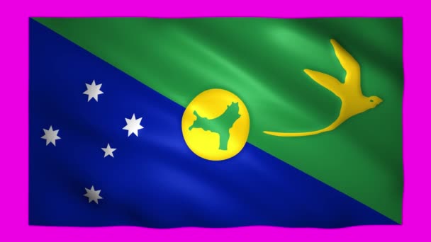Christmas Island zászló zöld képernyőn chroma kulcs — Stock videók