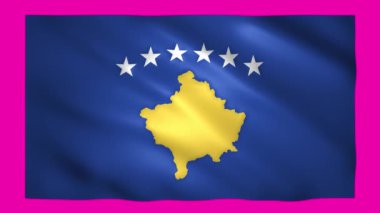 Kosova bayrağı krom anahtar için yeşil ekranda