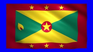 Krom anahtarı için yeşil ekranda Grenada bayrağı