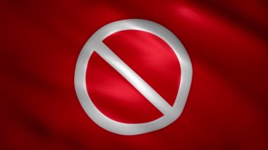 Kırmızı hareket eden bayrağın üzerindeki yasaklama sembolü