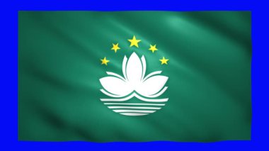 Krom anahtarı için yeşil ekranda Macau bayrağı