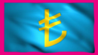 Yeşil ekranda dalgalanan Lira sembolü