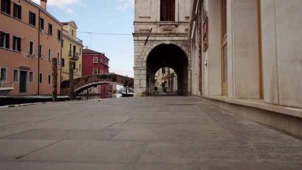 City of Chioggia and its beautiful bridge — Stock Video