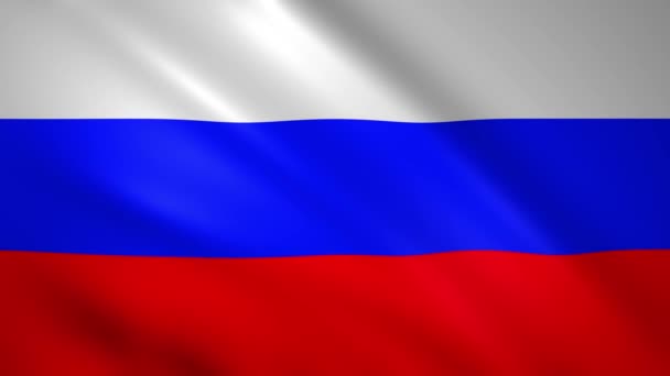 Bandiera della Russia sventola nel vento — Video Stock