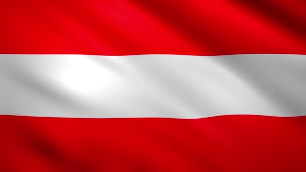 奥地利国旗在风中微微飘扬 — 图库视频影像