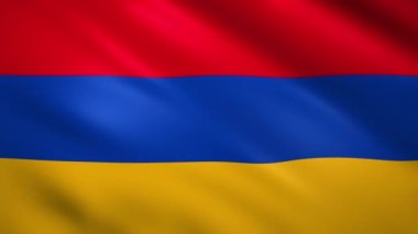Ermenistan bayrağı rüzgarda hafifçe hareket ediyor