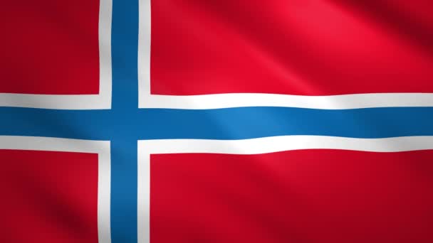Bouvet Island flagga rör sig i slow motion — Stockvideo