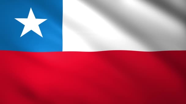 Şili bayrağı rüzgarda dalgalanıyor — Stok video