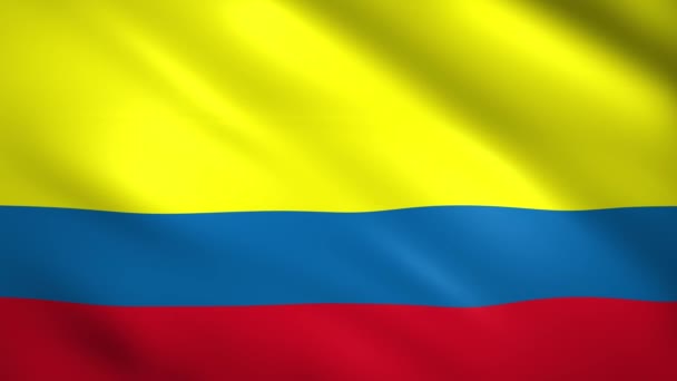 Drapeau de la République de Colombie agitant le vent — Video