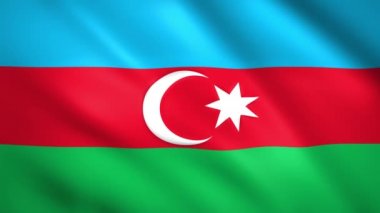Azerbaycan bayrağı rüzgarda dalgalanıyor