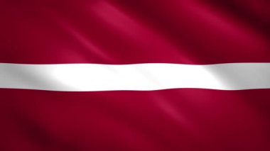 Letonya bayrağı rüzgarda dalgalanıyor