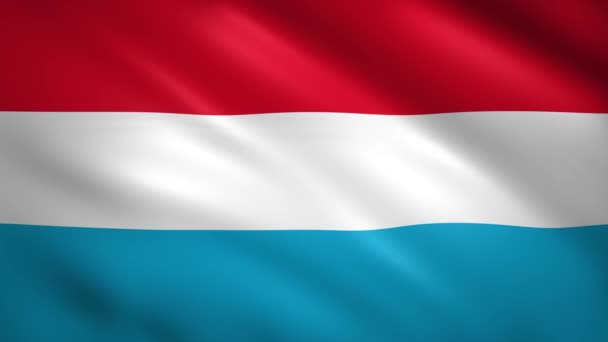 Luxemburgse vlag wapperend in de wind — Stockvideo
