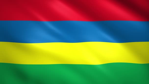 Flag of Mauritius waving in the wind — Stock Video