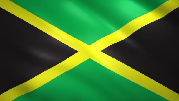Jamajská vlajka vlaje ve větru — Stock video