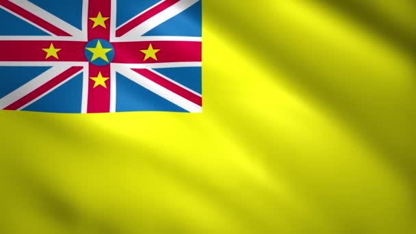 Niue-Flagge bewegt sich leicht im Wind — Stockvideo